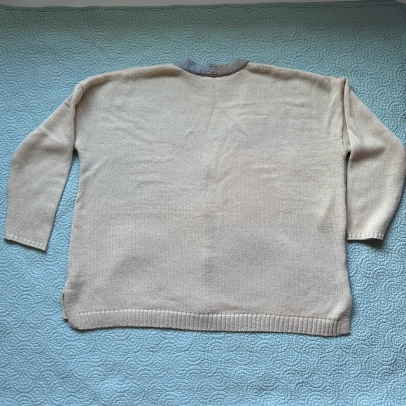 Maurices Cozy Cream, Gray and blue Cardigan Sweater oversized Medium - Picture 7 of 10